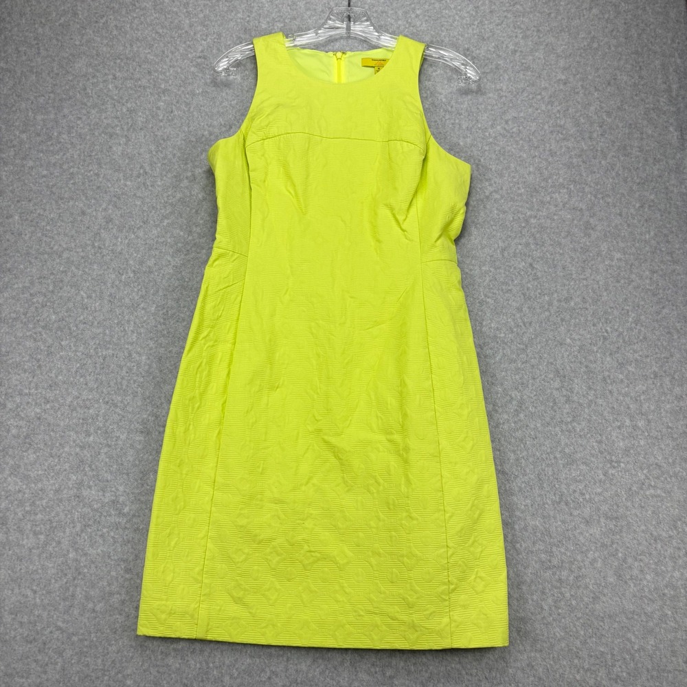 Banana Republic Dress Womens 6 Yellow Milly Collection Jacquard Sleeveless Mini
